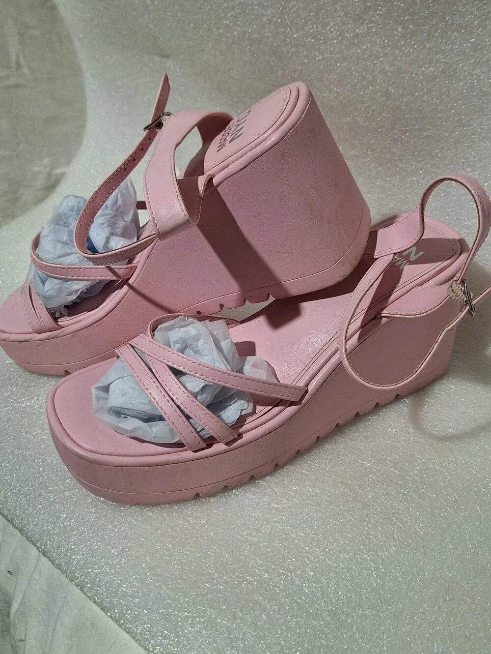 Pink Platform Wedge Sandals - Women
